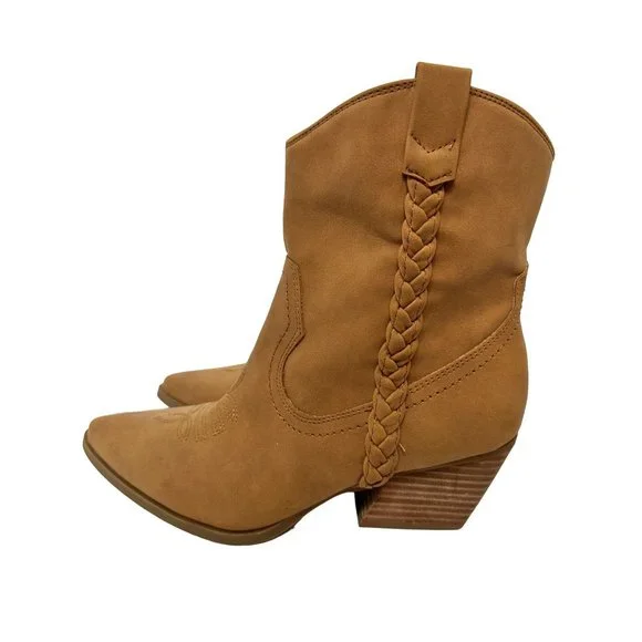 Dolce Vita Koolson Women's Western Stacked Heel Braided Boots Size 6.5 - Picture 3 of 8